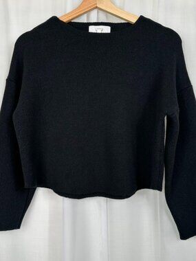 Lucca Womens Oversized Cropped Sweater XS Boxy Dropped Shoulders Transitional